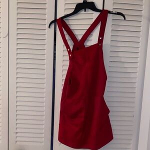 Elegant Red Overall Dress❤️